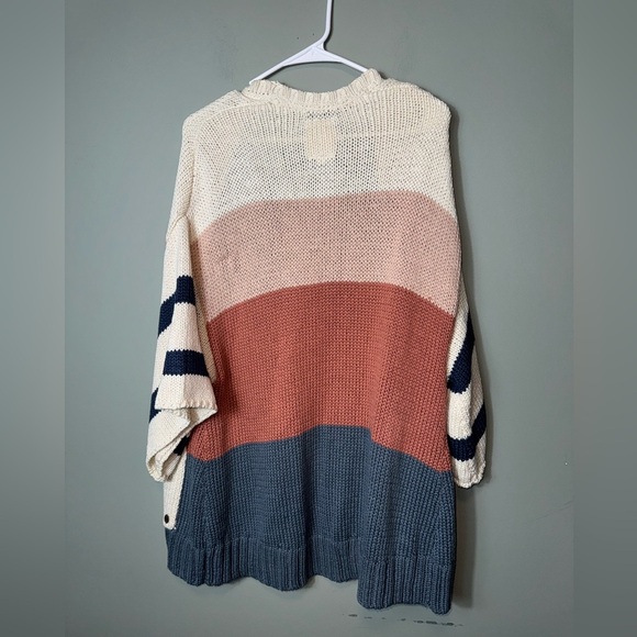 Rip Curl Women’s Colorblock Open Front Cardigan Sweater Wide Arms‎  Size XS - Picture 7 of 7